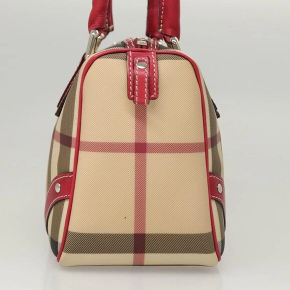 BURBERRY Nova Check Hand Bag PVC Beige Silver Auth 120678 - Picture 6 of 16